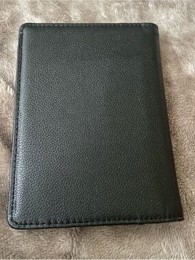 Black Leather Passport Holder - brookstone